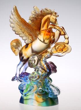 班德拉斯琉璃马商务天马行空礼品千里马家居新居乔迁志在礼品摆件