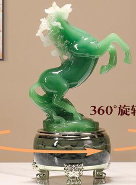 僮烨家水晶马摆件工艺品马到成功居客厅公室装品饰办公桌办小TY37