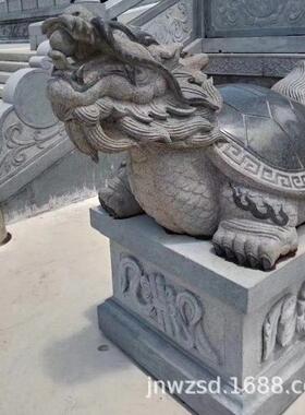 济宁石雕公司出售石质龙头龟石制金钱龟图片家用龙龟石雕报价
