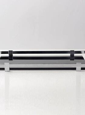 轻奢长方形玻OAA璃品托盘样板风房玄摆关件茶几饰品茶具饰金属收