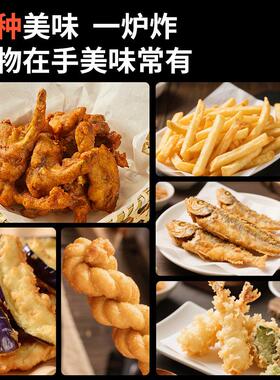 商用双缸双筛不锈钢电炸炉黑钢薯条炸鸡摆摊油大容量炸机电热炸锅