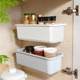 Kitchen pull-out storage box cabinets and bathroom markless nail-free wall-mounted storage box storage rack storage basket