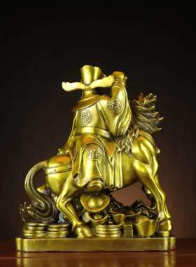 铜 马上 爷 马上铜像 家居店铺工艺品装饰摆件