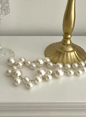 Bead Pearls Necklace Collarbone Chain Women