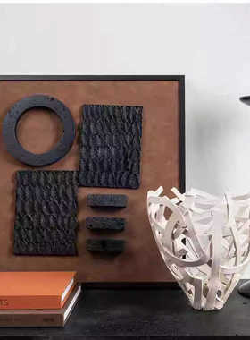 现代艺术镂空花器售楼处样板间民宿客厅茶几书房花瓶装饰品摆件