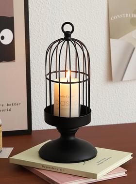 法式烛台摆件小众高级感客厅家居餐桌面氛围感装饰品香薰蜡烛台座