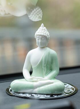 禅意陶瓷如来佛祖摆件释迦摩尼佛像家居客厅玄关装饰品车载保平安
