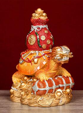 2026马年李居明中宫天赐龙龟吉祥摆件家居办公室公司一白招财饰品