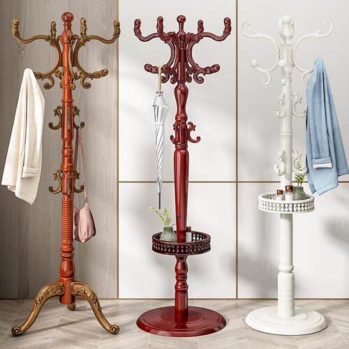 实木衣帽架落地挂衣架卧室家用房间立式衣架杆简易衣服挂架挂包架 - 图3