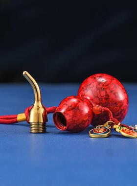 铜葫芦挂件黄铜大漆葫芦汽车挂件车载后照镜吊饰高档家居挂饰礼品