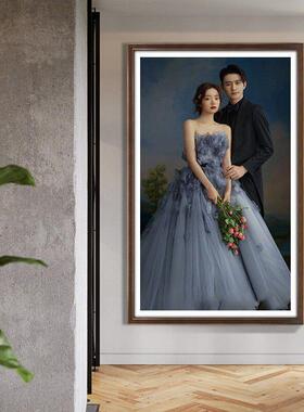婚纱摄影全家福相框加洗照片冲洗相片放大照相馆结婚照挂墙画框定
