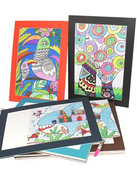 新款直销A6L8k美术作品展示框 卡纸相框裱4开A4简易画框学生绘画