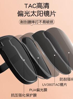 折叠儿童墨镜男童2025新款偏光抗UV防晒青少年孩子用太阳眼镜