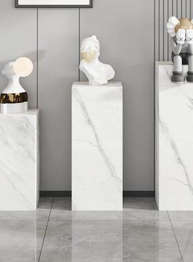 大理石雕塑底座摆台玄关岩板电视柜旁边落地客厅花架摆件底基直销