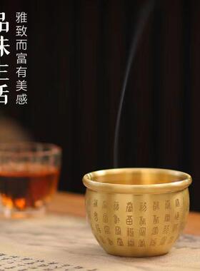铜缸 居家装饰摆件百福缸杯纯黄铜烟灰缸招财米缸香炉聚宝盆