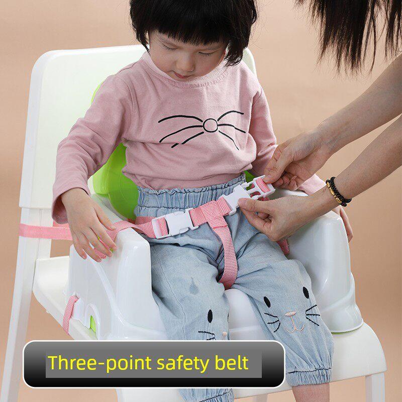 Household plastic children's dining chair portable toddler fixed belt baby infant dining chair plastic children's dining chair