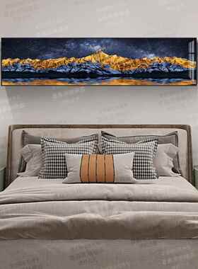 网红画高梅里雪装饰床头卧室书厅房挂画山景水大客尺清寸风壁画晶