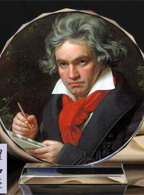 世界十大 音乐家贝多芬画像 水晶摆件工艺礼品书房摆件送乐迷礼物