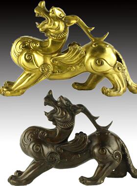 纯黄铜天禄貔貅摆件开业礼品大号金属工艺品皮丘摆件