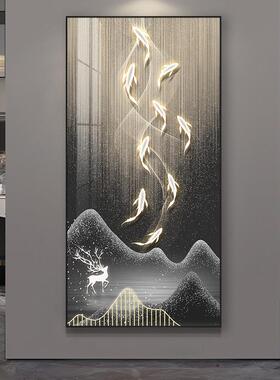 鱼饰图玄关装画竖现版代简约入户画走廊过道挂寓SF812666意好轻奢