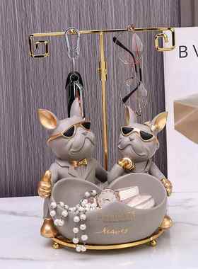 进门玄关钥匙收纳摆件客厅挂锁匙神器桌面入户门化妆品托盘门口