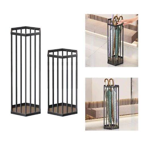 Metal Umbrella Storage Bin Stand Hollow Design Versatile - 图1