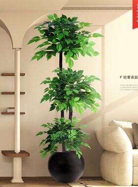 彷真植物幸福树室内大型落地盆栽装饰高级感彷生绿植轻奢摆件假树