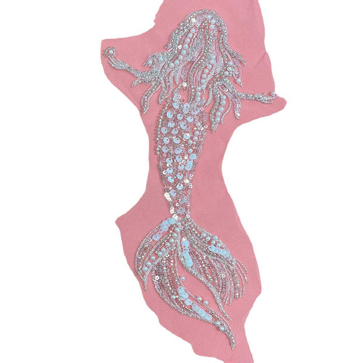 新款美人鱼服装花边钉珠立体补丁金鱼婚纱礼服头纱童装diy辅料,淘宝优惠券,粉丝福利购,淘宝优惠卷