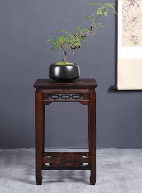 胡桃色花架中式家用客厅仿古花几室内置物架盆景桌子茶室摆件底座