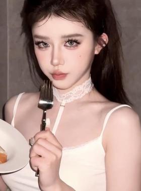 新款复古chocker蕾丝T字项