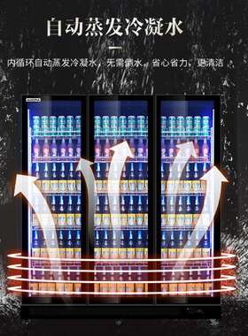 品能达双门展示柜冷藏商用立式冰柜水果蔬菜饮料啤酒饭店保鲜冷柜