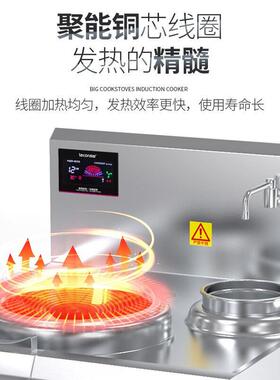 学校医院食堂商用单头单尾小炒灶酒店商用电磁灶LC-J-DXC8D