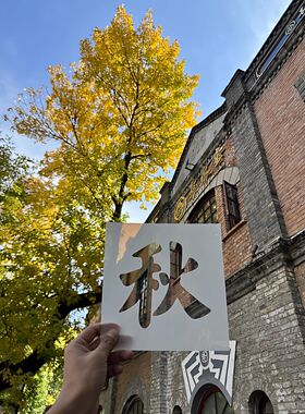 【镂空画里的秋天】秋字镂空卡片五四大街旅行拍照打卡出片小神器