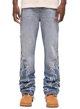 Gradient wide leg men's and women's denim pants men's