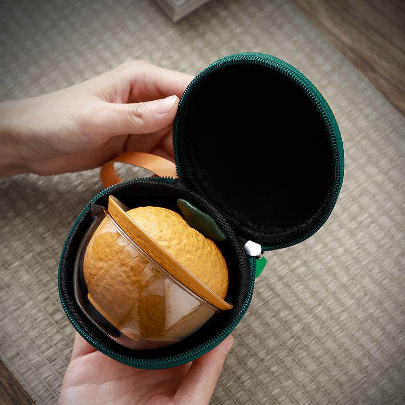 Good Luck Quick Cup Outdoor Portable Covered Bowl Travel Tea Set Glass Fair Cup Portable Camping Customization