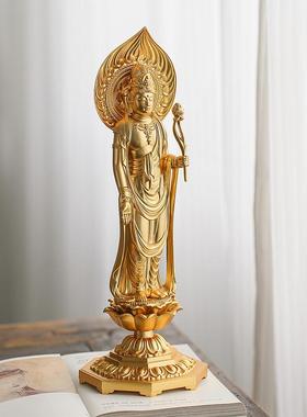 正品圣观音菩萨 镀金进像摆件 佛大慈观音观世音生肖鼠年口守护本