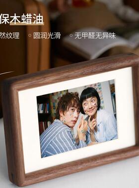 黑胡桃实木相框洗照片相框摆台复古圆角榫卯6寸8寸高级摆件a4相框
