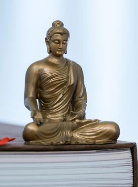 简修行阿弥陀佛佛像供奉三宝佛摆件小纯黄铜像随身本命佛精致礼物