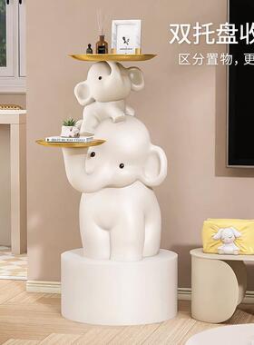 亲子客象大落地沙摆件现代家BJ2116居厅装饰品发型旁艺术感边几茶