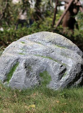 仿真空心石大摆件花园水池绿井化盖山石头造景装NEF饰玻钢刻字璃