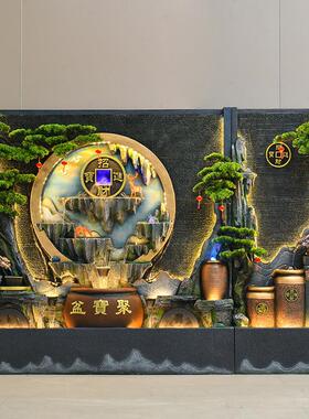 景水幕墙流水屏风隔断件户外庭院喷观公司泉tb-79855酒店假山鱼池