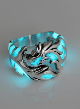 儿童戒指男童发光嘻哈街舞潮