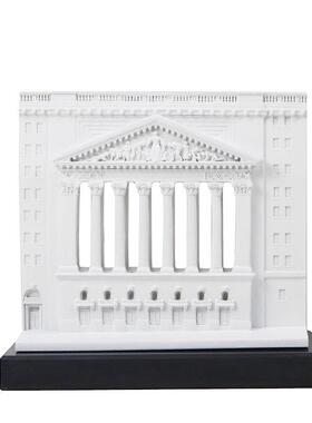 简约代建筑摆件大理石底座样PZ638亚克雕力罩塑浮雕板房书房客现