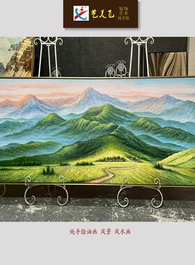 纯手油画聚宝盆风画装丰收风景饰客厅景酒店桂林绘山水漓江艺美飞