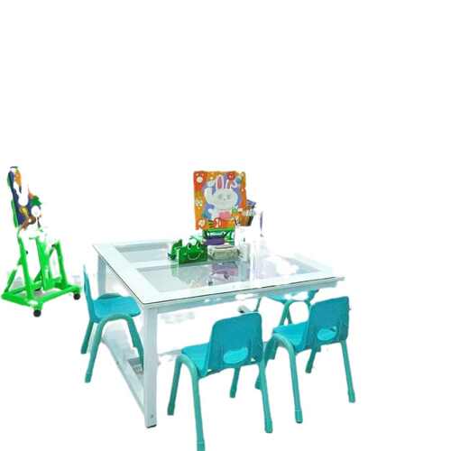 儿童美术桌画室桌子儿童画画手工桌幼儿园小学桌子书法桌钢化玻璃 - 图0