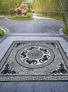 中式祥云浮雕地雕壁画青石福字徽式入户门玄关庭院装饰雕花地雕