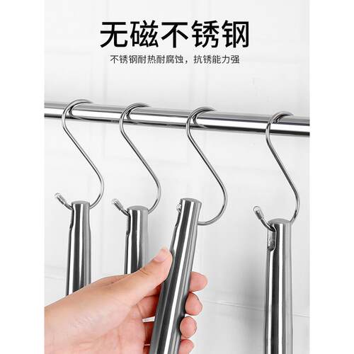 不锈钢s型挂钩晒香肠腊肉厨具房大号多功能免打孔金属铁尖单勾子 - 图2
