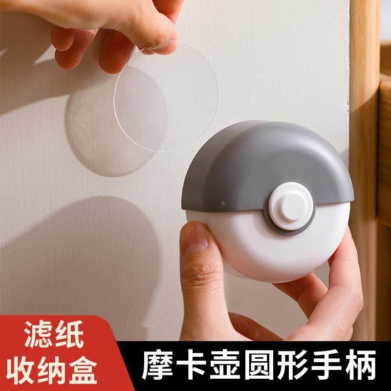 一次性咖啡滤纸收纳盒摩卡壶圆形手柄滤纸防潮防水便携式壁挂专用 - 图1