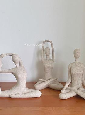 ins抽象艺术瑜伽人物桌面装饰摆饰北欧风格创意个性小众家居饰品