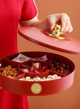 日本进口果盘家用客厅茶几糖果干果盒过年零食摆盘喜庆乔迁收纳盒